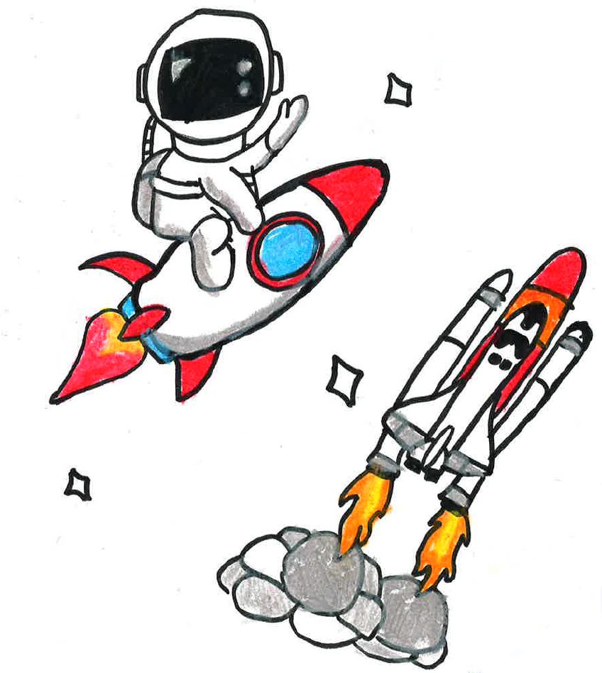 Astronaut, Zeichnung